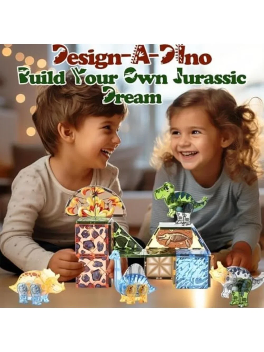 Magnetic Dinosaur Building Blocks for Kids 3+, Fun Educational Toy Set